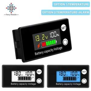Chỉ Báo Dung Lượng Pin Vôn Kế Đo Điện Áp Cho Ô Tô Xe Máy - DC 8V-100V Lead Acid Lithium LiFePO4 Tương Thích 12V 24V 48V 72V 6133A Màn Hình Kỹ Thuật Số