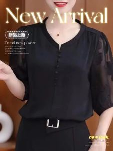 QIAOXIZI | Summer Loose Slimming Youthful T-shirt for Middle-aged Women