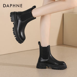 Daphne Martin Boots Womens 2023 New Autumn Winter Short Boots British Style Thick Bottom Slim Chelsea Boots Tube