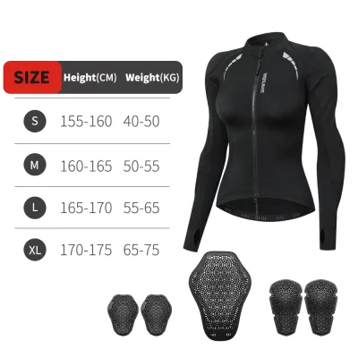 WOSAWE | WOSAWE Motorcycle Jacket Autumn Winter Warm Reflective Moto Jacket Women Motocross Base Layers Shirt Sun Blocking