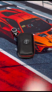 Toyota เคสกุญแจรีโมทรถยนต์ แบบหนัง ลายโลโก้ สําหรับเด็ด