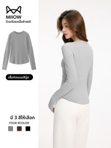 MiiOW | เสื้อยืดแขนยาวผู้หญิง Catman Sensation ทรงสลิมฟิต ทรงลำลอง ฤดูร้อน 2025 ใหม่ ไซส์ใหญ่ เสื้อชั้นใน