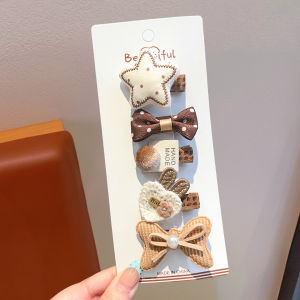 No-Damage Baby Hair Clip Cloth Coffee Color 0-3 Years