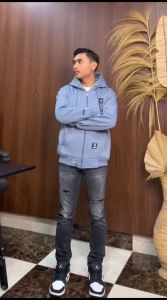 BRIGO RedWhite Bordir Zipper Sweater Hoodie II Jumper Hoodie Resleting BRIGO Logo Bordir Timbul II Bahan Fleece Cotton 280 gsm II Size M-XXL (Pria & Wanita)