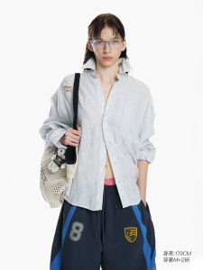 MASONPRINCE Handmade Washed Linen Stripe Shirt Loose Fit Long Sleeve Casual Wear Four Seasons Suitable for Daily Wear