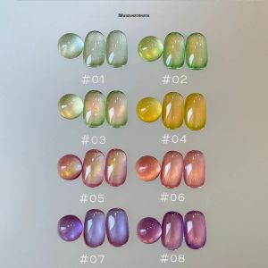 MIANEL 12ML 1-12pcs ชุดผลไม้ CAT EYE GEL เล็บ 2025 ใหม่เล็บ ICE CLEAR GEL ฤดูร้อนเล็บเล็บสีเขียว