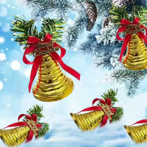 Christmas Tree Decorations Gold bell pendant Christmas tree ornaments Christmas presents