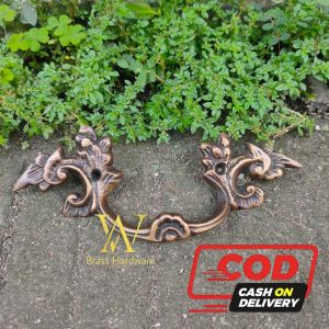 Tarikan Laci Kuningan Antik Motif Cakar Ukir 14 cm 1 Pcs