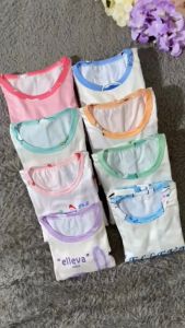IBB Setelan anak perempuan set bayi cewek baju harian lengan pendek motif karakter kartun lucu depan belakang full print anti lengket dan luntur bahan katun jersey lembut adem dingin tidak gerah melar stretch import kualitas premium usia 0 5 tahun 7017