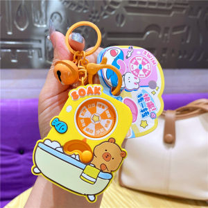 Creative Ocean Fun Rabbit Capybara Water Hog King Electronic Rebound Big Roulette Keychain Pendant Decoration Plastic Hardware