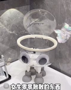 storage box cartoon bucket with lid bedside arrangement basket female hair band rubber band headband cute hairpin box