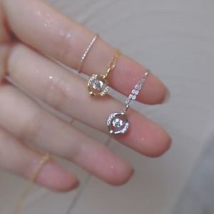 Pure Ang 18k Saudi Gold Pawnable Necklace for women smart ring necklace light luxury design fashion clavicle chain