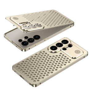 Luxury Aluminum Fragrance Hollow Heat Dissipation Phone Case For Samsung S23 S24 S25 S26 Ultra Lens Protection Shockproof Cover