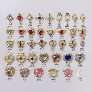 Nail Beauty Girl Warrior Alloy Rhinestone Jewelry Diamond-Encrusted Cross Stick for DIY Manicure Personalized Fairy Design
