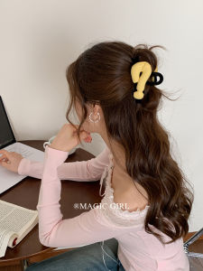 Cute Creative Dopaamine Cotton Question Mark Hair Clip Girls Fun Hair Accessories Bangs Clip Photo Shooting Hair Decorations