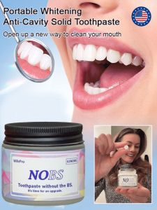 Portable Stain Removal Bright White Toothpaste Solid Oral Cleaning Whitening AntiCavity