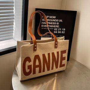 Thickened Canvas Tote Bag Womens Fashionable Large Capacity Handbag Commuter Single Shoulder Bag Casual Style Spring New