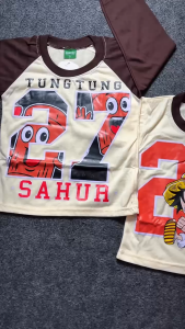 Setelan Tidur Anak Laki-Laki & Perempuan Karakter Kartun  Motif Kaos 27 Usia 1-10 Tahun Bahan Katun