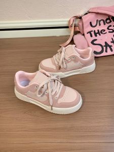 Womens Versatile Thick Sole Board Shoes Summer 2024 New Style Bread Shoe Pink Sneakers Retro Sports Casual Shoes for Students