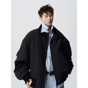 SUOSHE | Áo Khoác Nam Cổ Đứng Vintage Mỹ Phong Cách Mùa Thu Đông