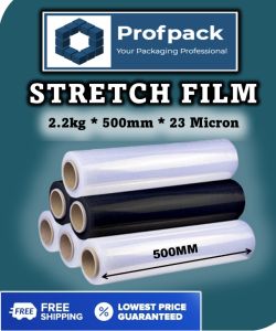 *2.2 KG Stretch Film Wrapping Plastic 500mm x 2.2kg x 25mic CHEAPEST GUARANTEE