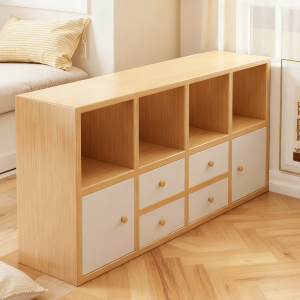 ZHUOHE | Bookshelf Storage Cabinet With Drawers Grid Design Modern