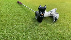 Cover gậy golf Putter Banasan Golf Club hình mặt mèo chất da PU cao cấp chống trầy xước