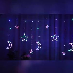 New 4M Star Moon 8 Modes LED Curtain String Lights Fairy Light Muslim Islam Hari Raya Aidilfitri Decoration PH-HZJ-82007 PH-HZJ-82003 PH-HZJ-82006 HJ1-2742