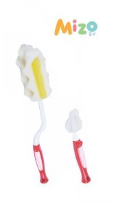 Mizo Deluxe Sponge Brush Set Bottle Nipple Paket Sikat Busa Botol dan Dot