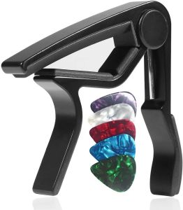 Quick Change Clamp Key Acoustic Classic Guitar Capo Aluminum Alloy Guitar Clamp Professional Key Trigger Capo with pick