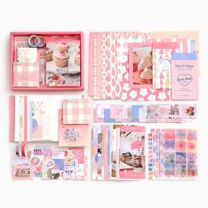 155Pcs Creative minimalist Style Gift Box Set Vintage Literature and Art Girl Heartbook Material Combination Student Gift
