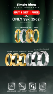 Emrys Simple Ring SILVER DOFF Real Titanium Anti Karat Cincin Titanium Pria Wanita