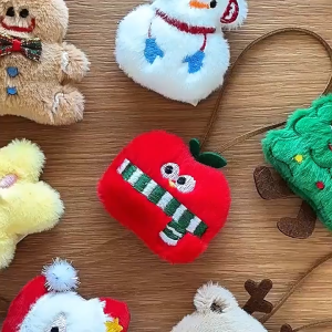 Cartoon Christmas Name Pendant Cute Girl Heart Bag Plush Doll Santa Doll Small Gift