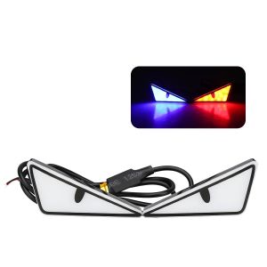 KEVANLY | Motorcycle LED Devil Eyes Light Headlight Motorcycle Mini Turn Signal Warning Flash Tail Lamp Dual Color Auto Decoration Lights