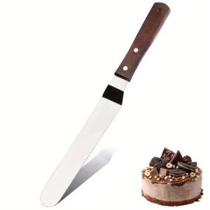 Icing Spatula Stainless Steel Offset Cake Spatula with Wood Handle Cake Decorating Spatula for Pizzas Icing Cakes Cheese