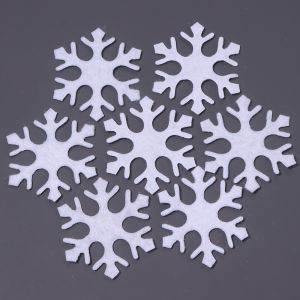 50pcs/lot Polyester Felt Snowflake Ornaments Christmas Decor Slices For DIY Home Party Crafts Xmas Decorations Supplies