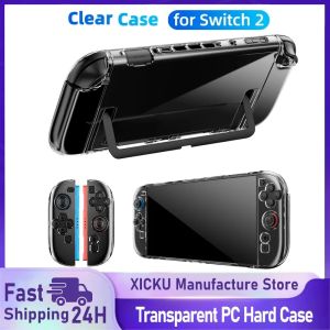 Transparent PC Hard Case for NS Switch 2 Joycon Controller Split Protective Cover Skin Shell Protector For Switch 2 Accessories