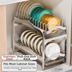 B&W | Pull-out Drawer Deep Cabinet Dish Rack
