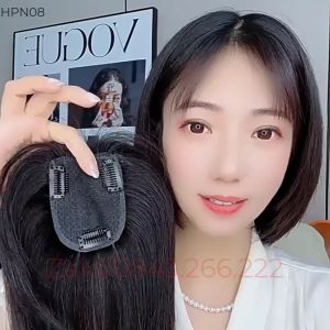 Tóc giả nữ siêu da đầu che hói tóc bạc trán cao. làm từ tóc thật