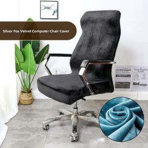 Anti-Slip Elastic Silver Fox Velvet Chair Cover