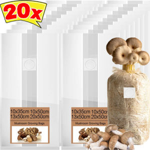 【XZxinzhan】20PCS Mushroom Spawn Grow Bag PVC Clear High Temp Pre Sealable Fungus Planting Ventilate Bags Garden Cultivation Supplies