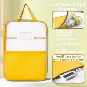 deli | Subject Categorization Transparent Zippered A4 File Bag