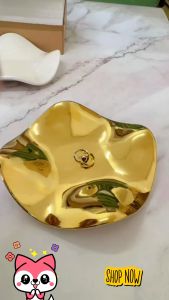 ALX BORONG Elegant Irregular Wavy Ceramic Trinket Tray Jewelry Tray Home Decor Vanity Tray Dulang Seramik 陶瓷托盘