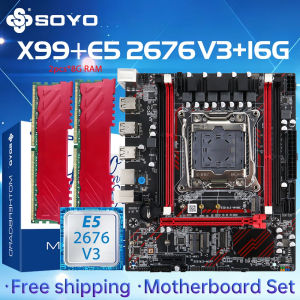 SOYO X99 D3 Gaming Motherboard Set With Intel LGA2011-3 E5 2676 V3 CPU DDR3 8GB*2 ECC RAM Memory M.2 NVME Computer components