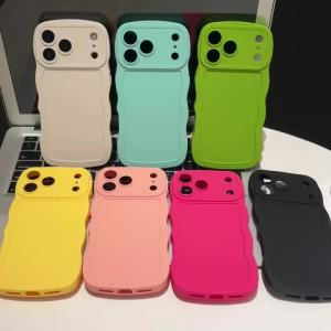 szhaiyu | Liquid Silicone Wave Phone Case for IPhone 17 Air 16E 16 15 14 Plus 13 12 11 Pro Max Full Lens Protection Soft Cover