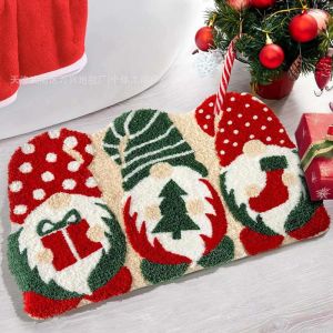 VIKAMA Christmas Themed Plush Carpet Entrance Hall And Living Room Non Slip Water Absorbent Floor Mat Festive Home Decoration