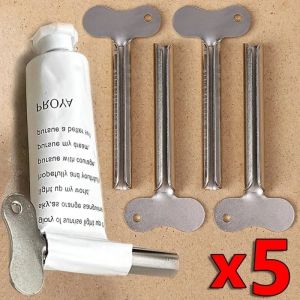 Polocat Lazy Toothpaste Tube Squeezer Stainless Steel Toothpaste Facial Cleanser Squeezer Holder Rack Bathroom Accessories Suitable For Reducing Toothpaste Waste