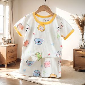 Cotton Breathable Childrens Sleepwear Set