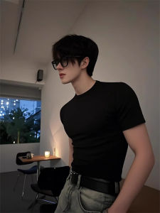 Cleanfit Fitness Short Sleeve T-Shirt Mens Style Black Shoulder Fit Body Shape Outwear Breathable Summer Fashion Casual Tee