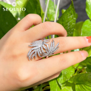 เลื่อมแหวนประดับเคลือบสีเงินสุดสร้างสรรค์สำหรับผู้หญิงปูสีเขียวแบบเต็มรูปแบบตัดจากสารสังเคราะห์ที่ใกล้เคียงกับเพชรรูปทรงหางสามารถปรับได้ SR082 คุณภาพแหวน ปรับขนาดได้